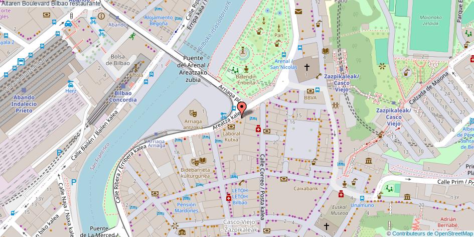 mapa Aitaren Boulevard restaurante Bilbao