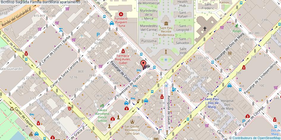 mapa BcnStop Sagrada Familia apartamento Barcelona