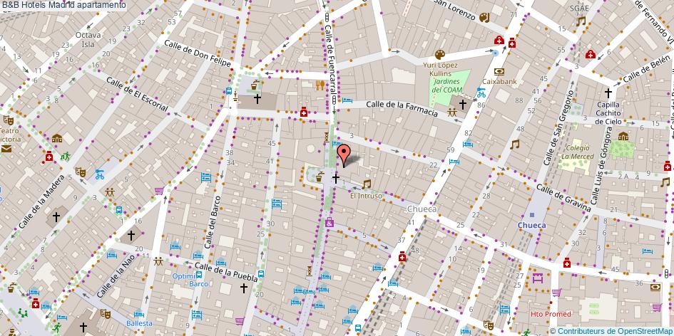 mapa B&B Hotels apartamento Madrid