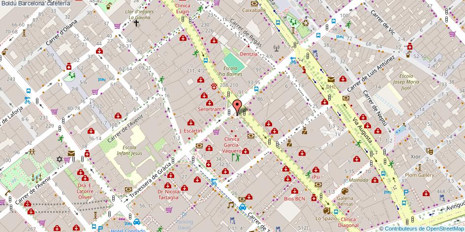 mapa Boldú cafetería Barcelona