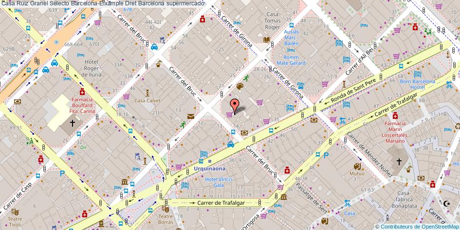 mapa Casa Ruiz Granel Selecto Barcelona-Eixample Dret supermercado Barcelona