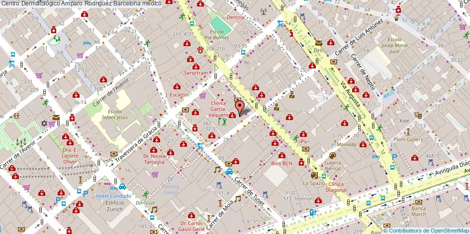 mapa Centro Dermatológico Amparo Rodriguez médico Barcelona