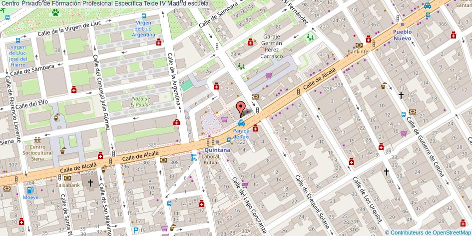 mapa Centro Privado de Formación Profesional Específica Teide IV escuela Madrid