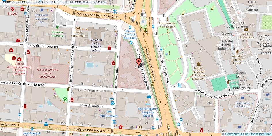 mapa Centro Superior de Estudios de la Defensa Nacional escuela Madrid