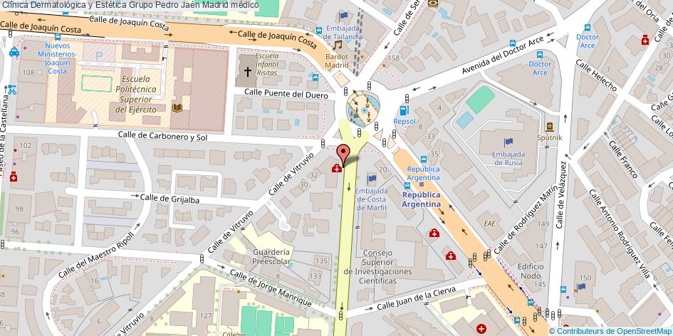 mapa Clínica Dermatológica y Estética Grupo Pedro Jaén médico Madrid