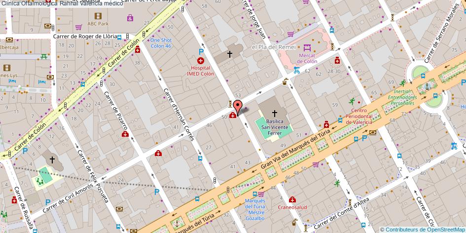 mapa Clínica Oftalmológica Rahhal médico València