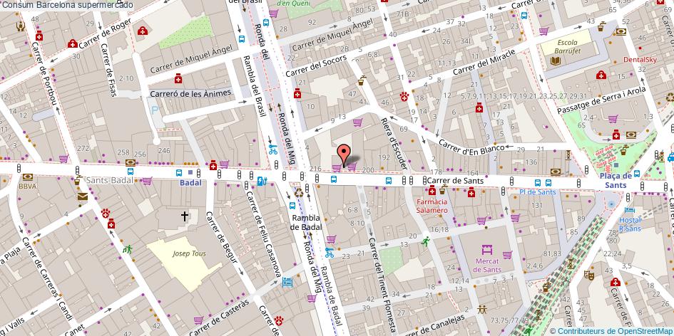 mapa Consum supermercado Barcelona