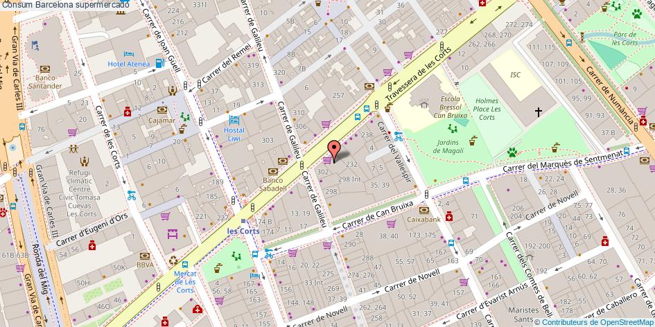 mapa Consum supermercado Barcelona