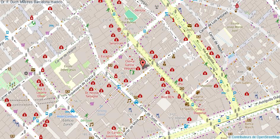 mapa Dr. F. Duch Mestres médico Barcelona