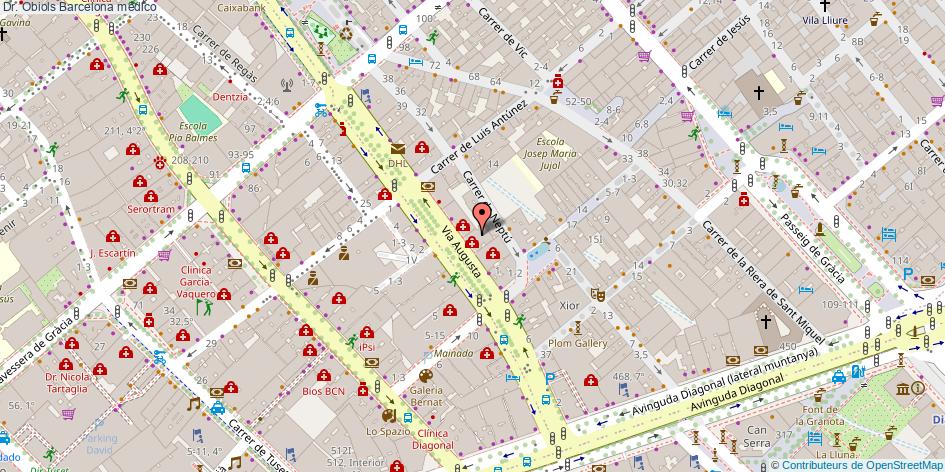 mapa Dr. Obiols médico Barcelona