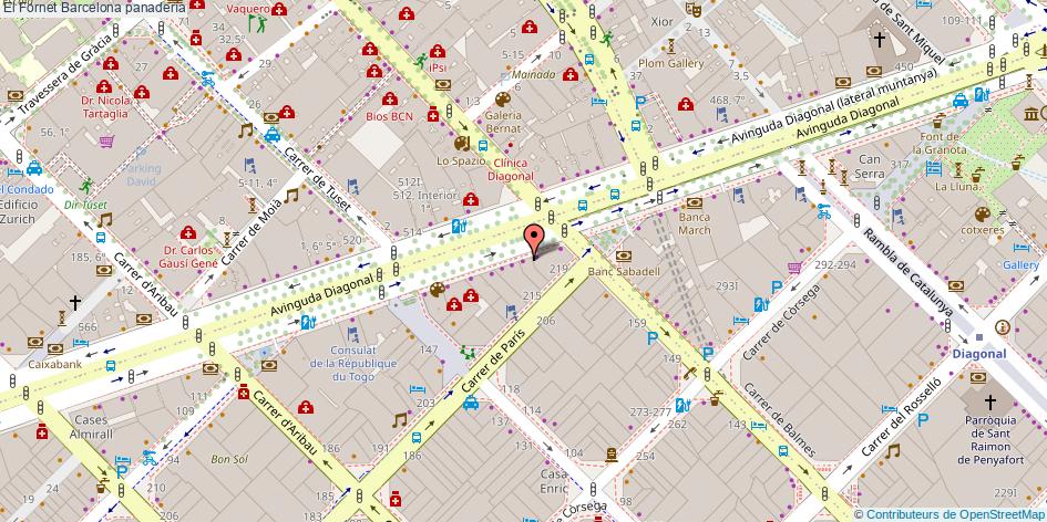 mapa El Fornet panadería Barcelona