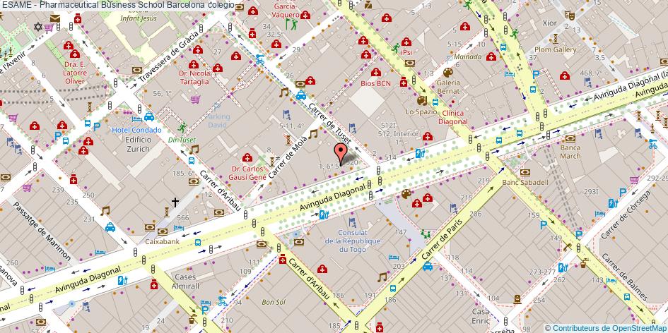 mapa ESAME - Pharmaceutical Business School colegio Barcelona