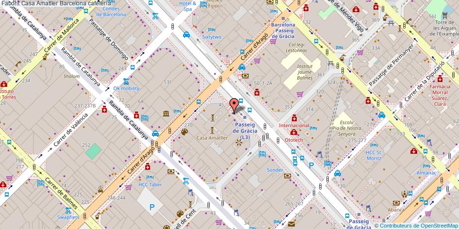 mapa Faborit Casa Amatller cafetería Barcelona