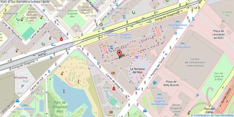 mapa Kurz & Gut comida rápida Barcelona