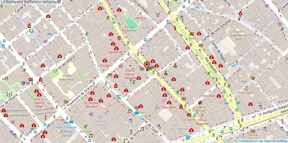 mapa La Balmesina restaurante Barcelona