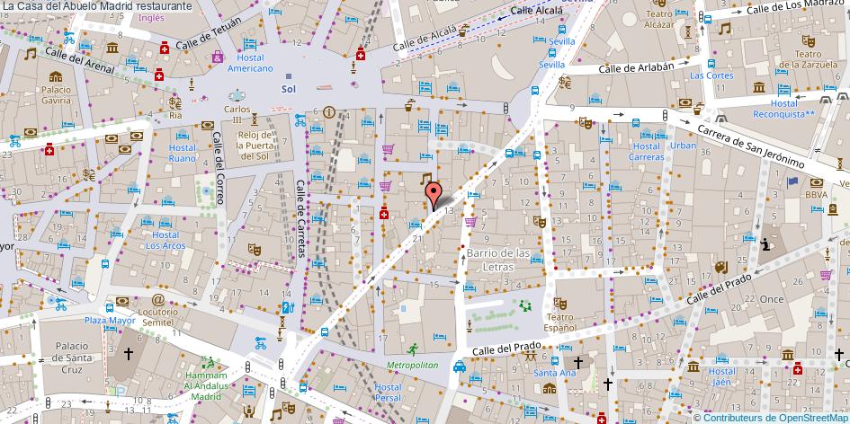 mapa La Casa del Abuelo restaurante Madrid