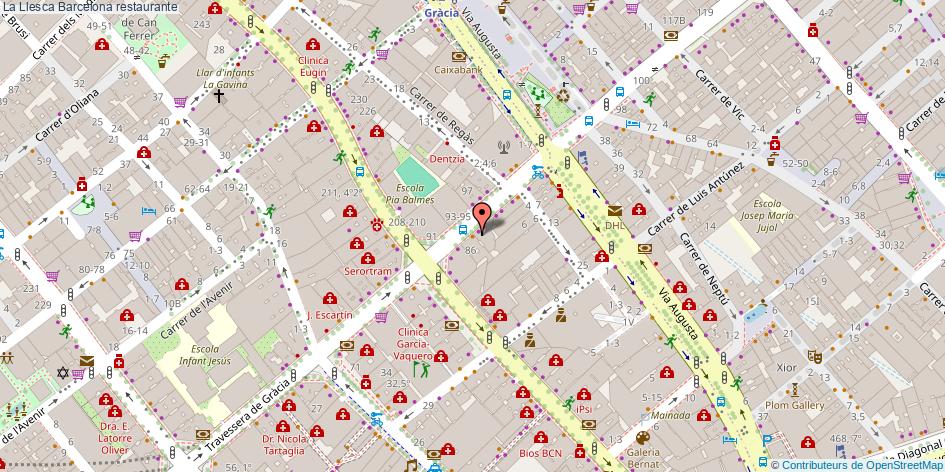 mapa La Llesca restaurante Barcelona