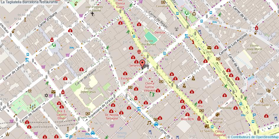 mapa La Tagliatella restaurante Barcelona