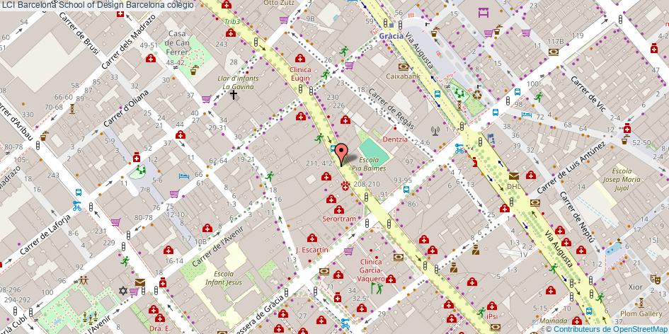 mapa LCI Barcelona School of Design colegio Barcelona