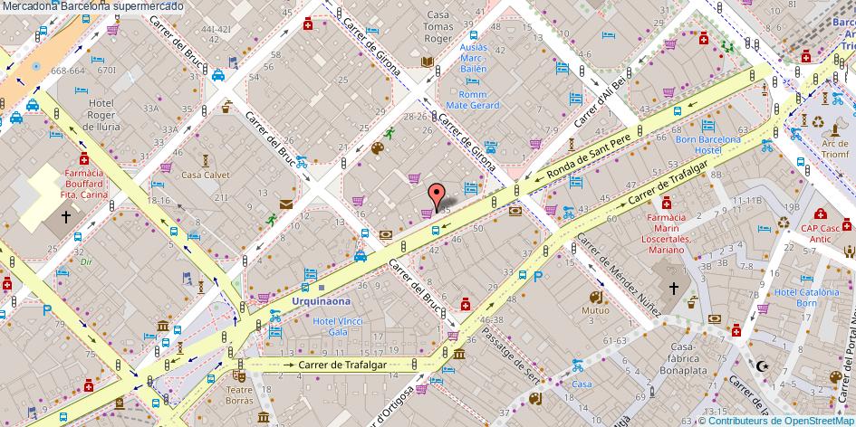 mapa Mercadona supermercado Barcelona