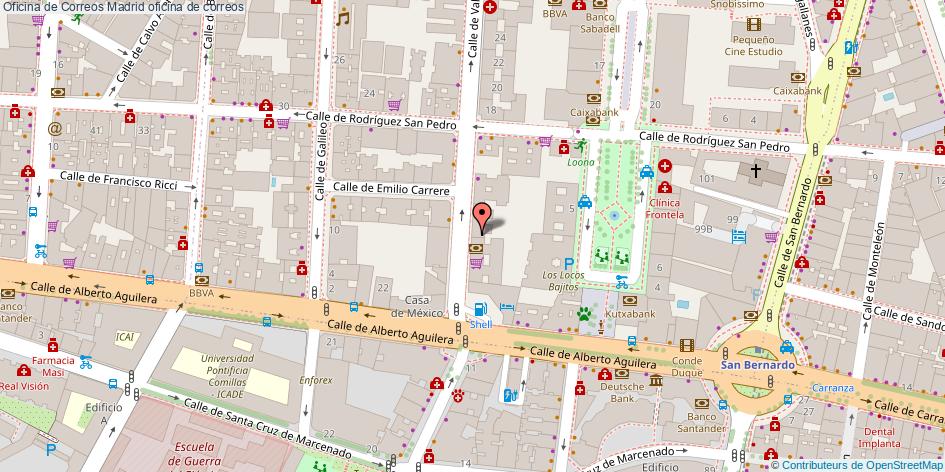 mapa Oficina de Correos oficina de correos Madrid