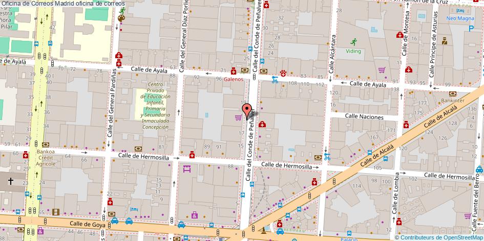 mapa Oficina de Correos oficina de correos Madrid