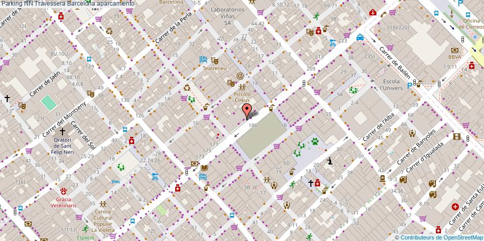 mapa Parking NN Travessera aparcamiento Barcelona