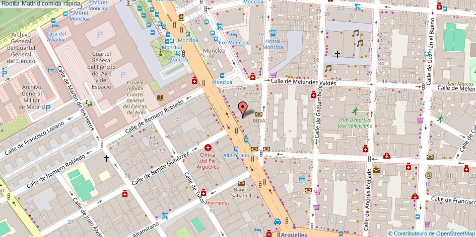 mapa Rodilla comida rápida Madrid