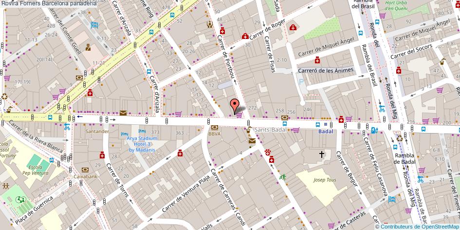 mapa Rovira Forners panadería Barcelona