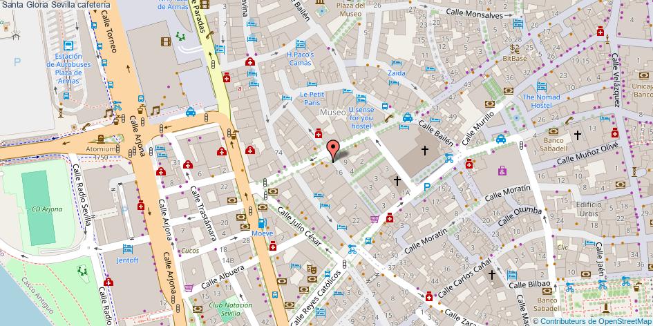 mapa Santa Gloria cafetería Sevilla