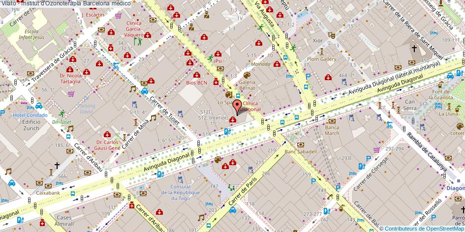 mapa Vilato - Institut d'Ozonoteràpia médico Barcelona